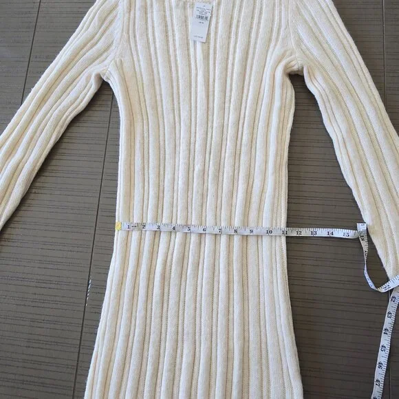 American Eagle Ribbed Knit Long Sleeve Sweater Dress - Beige - Picture 10 of 11